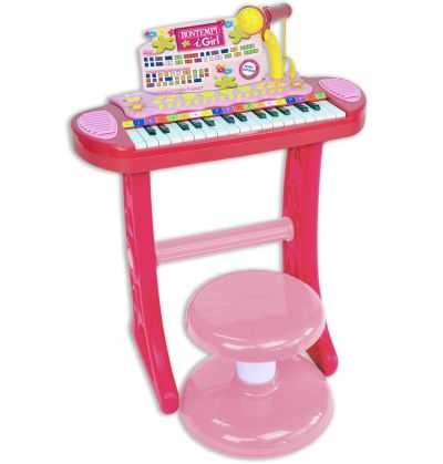 Comprar Piano Electronico Infantil Rosa Taburete