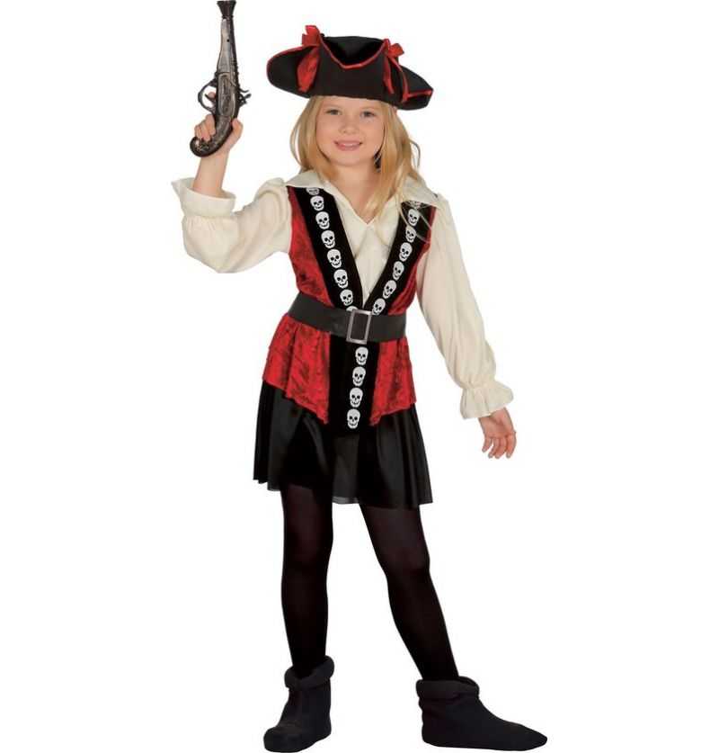 Asesino Considerar milagro Comprar Disfraz Pirata Niña Vestido rojo-negro Talla L