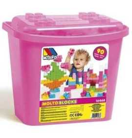 Comprar Cubeta Bloques Construcción Infantil Rosa