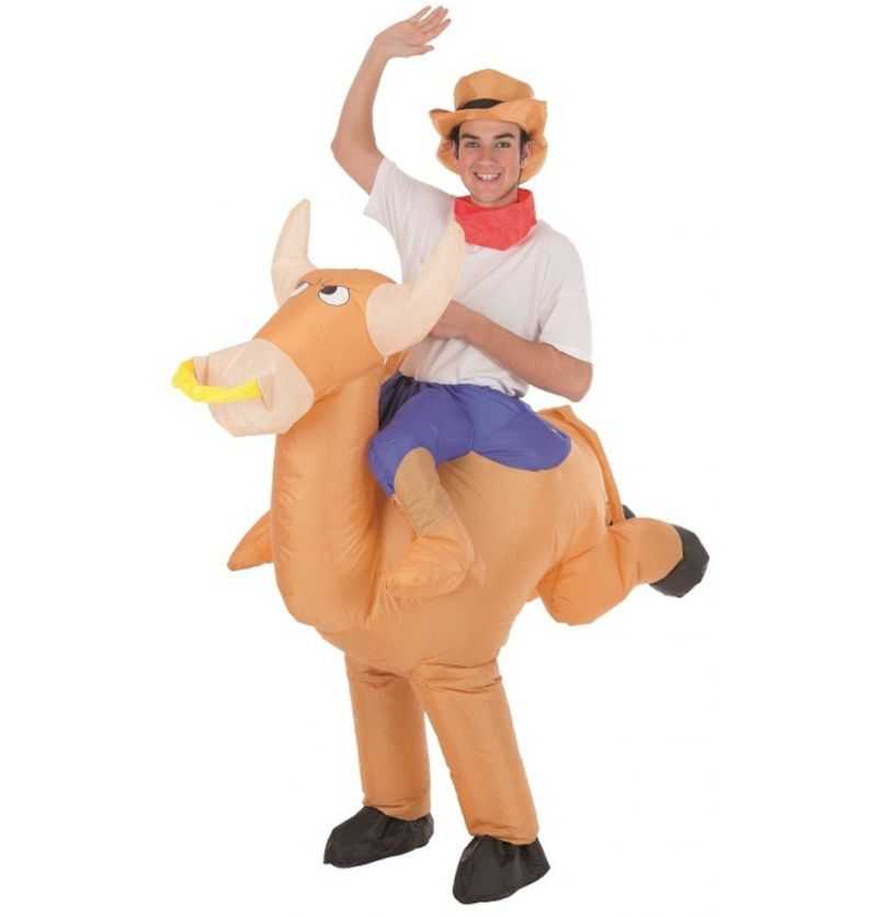 Comprar Disfraz Hinchable de Toro con Cowboy