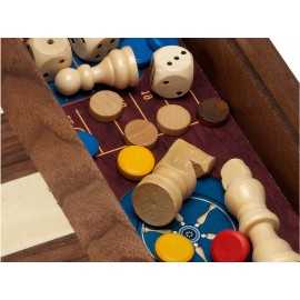 Comprar Set de Cinco Juegos de Madera Clásicos - Ajedrez - Damas- Parchis - Oca - Backgammon