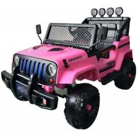 Comprar Coche Eléctrico a batería Infantil Jeep Monster Rosa 12v