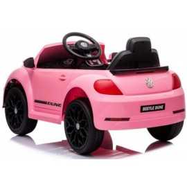 Comprar Coche Eléctrico Infantil a batería Volkswagen Beetle Dune Mini Rosa12v 2.4g
