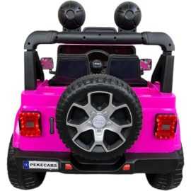 Oferta Coche Eléctrico a batería Infantil Jeep Wrangler Rubicon 12v Con Mp4 En Color Rosa