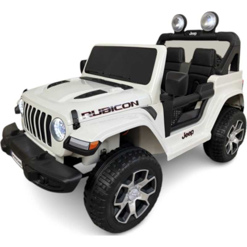 Comprar Coche Eléctrico a batería Infantil Jeep Wrangler Rubicon Blanco 12v Mp4
