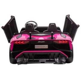 Oferta Coche Eléctrico a batería Infantil Lamborghini Aventador SV Rosa 2 plazas 24V ruedas reumáticas