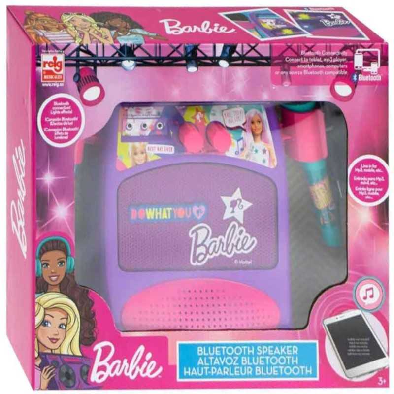 Comprar Micrófono Infantil Altavoz bluetooth Barbie con Dos micros