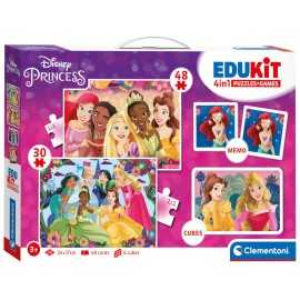 Comprar Juegos Educativos Infantil Edukit 4 en 1 Princesas Disney Clásicas - Puzzles - cubos - Memori