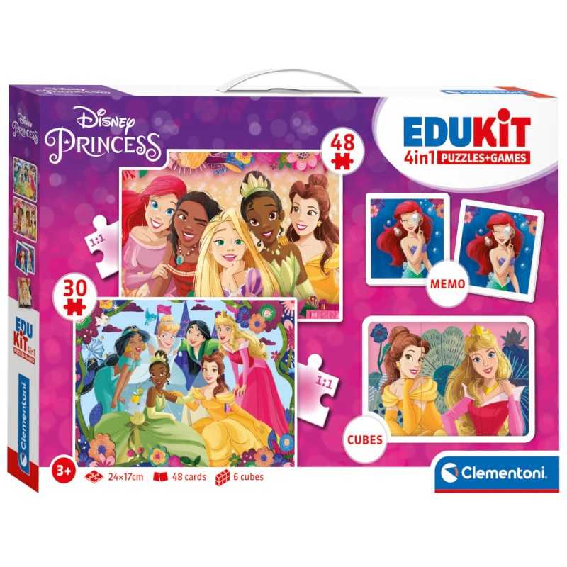 Comprar Juegos Educativos Infantil Edukit 4 en 1 Princesas Disney Clásicas - Puzzles - cubos - Memori