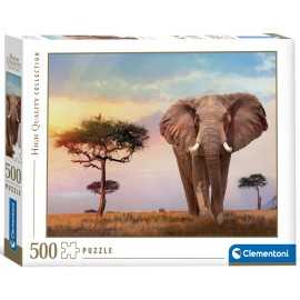 Comprar Puzzle 500 piezas Paisaje Africano al Atardecer con Elefante