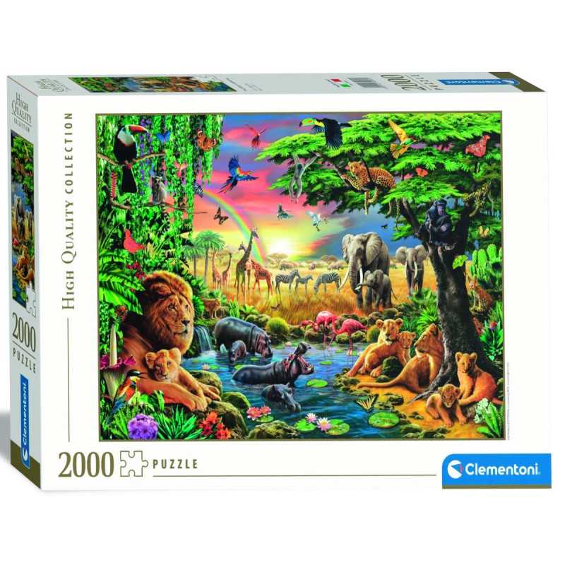 Comprar Puzzle 2000 Piezas Reunión de Animales en Selva Africana